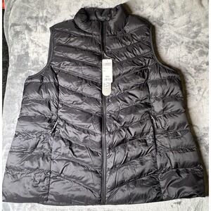 32 Degrees Heat Vest Mens 2XL Black Quilted Cloudfill Puffer Lightweight Zip